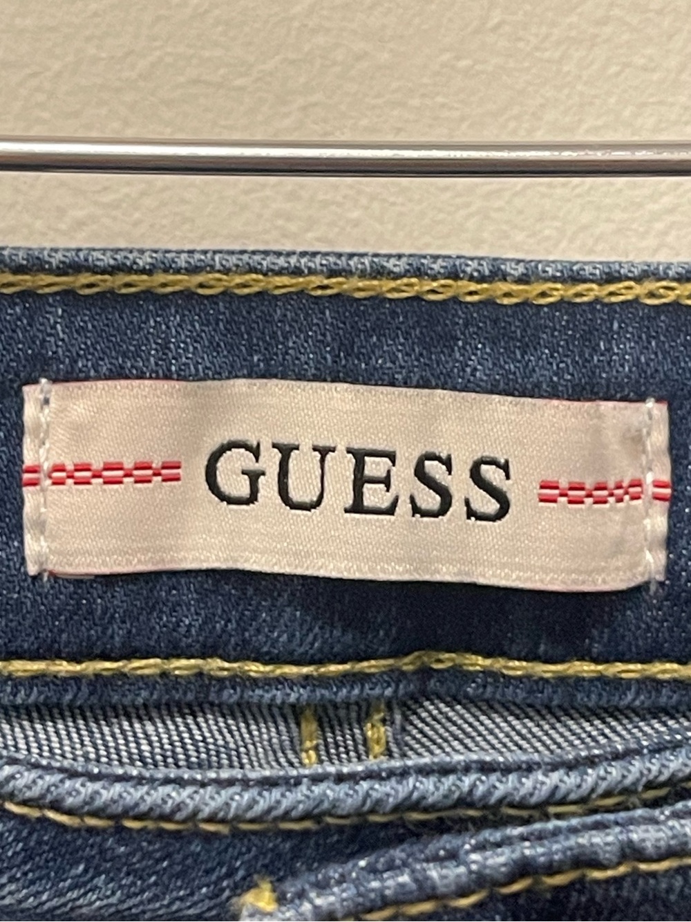 Guess Dark Blue Button-Front Denim Bermuda Shorts - Picture 5 of 10